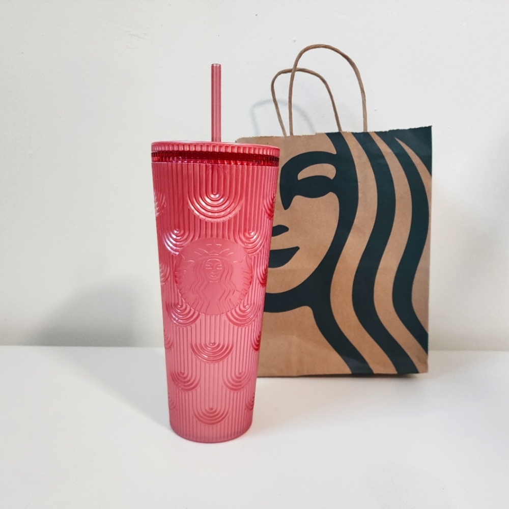 Starbucks Fall 2023 Pink Shimmer Shell 24oz Tumbler Early Release